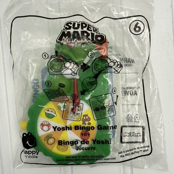 McDonald's Other - Super Mario YOSHI BINGO GAME McDonalds 2018 Happy Meal Toy 6‎ NEW NIP